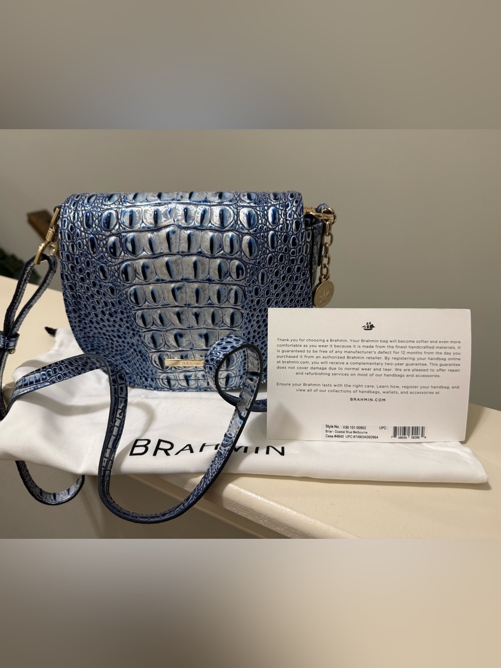 NWOT Brahmin Briar Coastal Blue Melbourne Crossbody - Picture 2 of 8